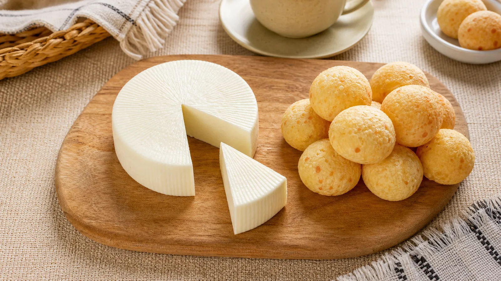 Queijo artesanal em mesa de recepção caseira