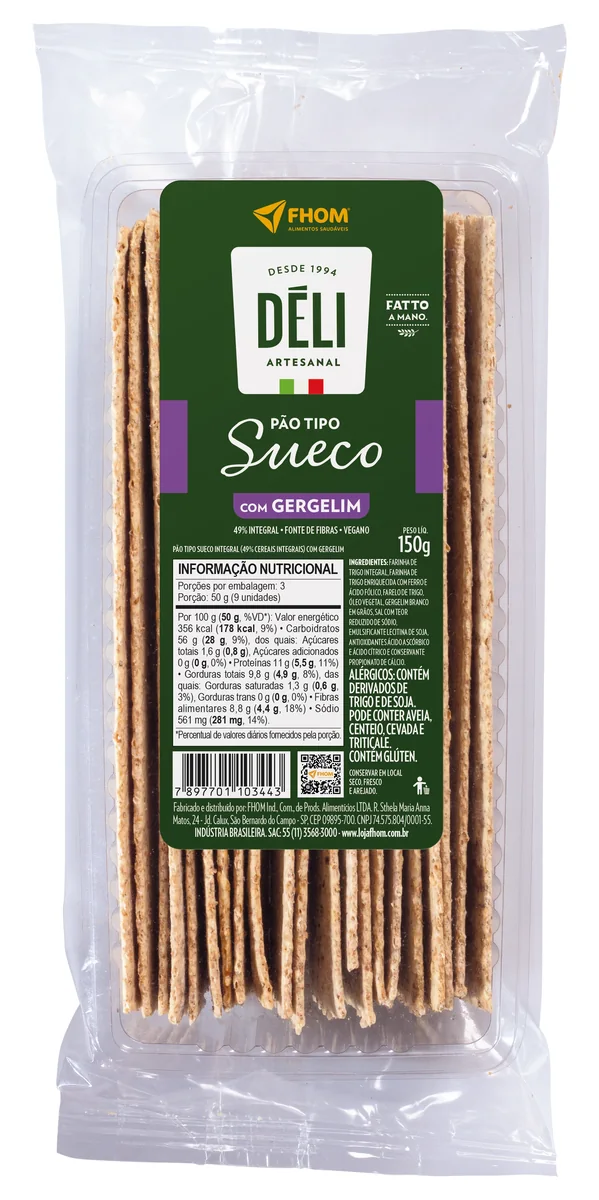 Pão Sueco com Gergelim Deli 150g