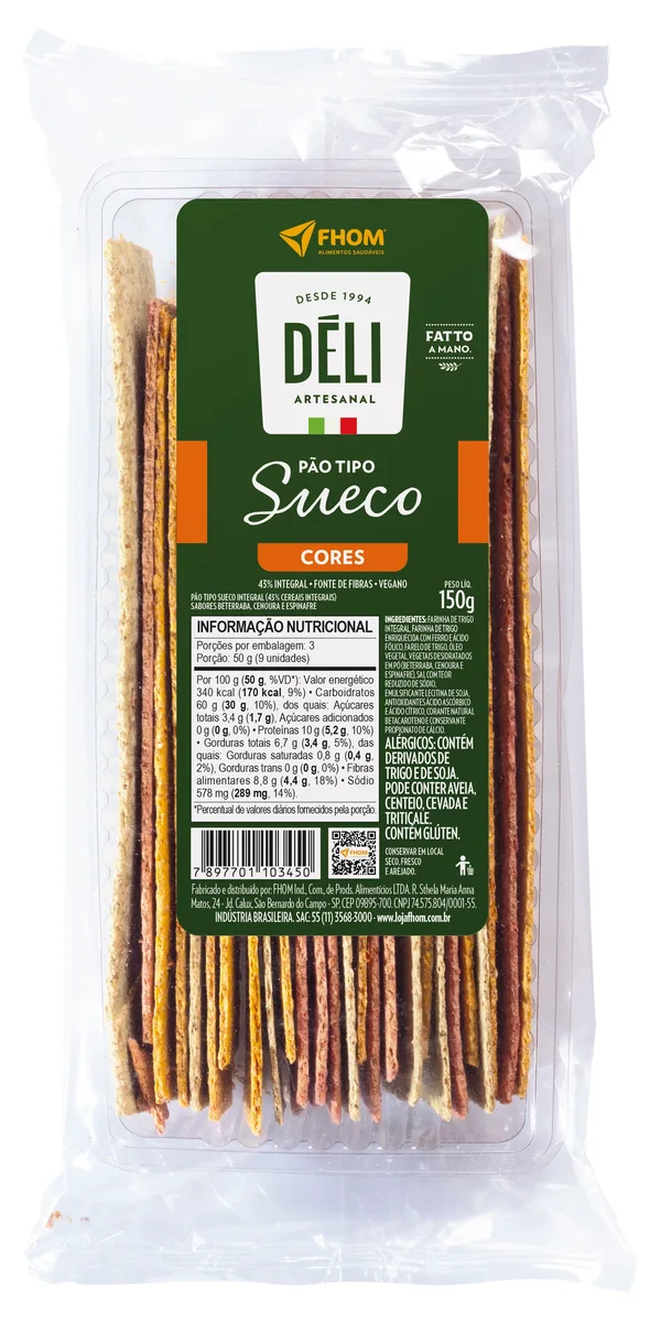 Pão Sueco Cores Deli 150g