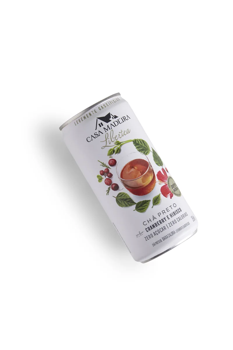 Chá Preto Cranberry e Hibisco Casa Madeira Lata 269 ml