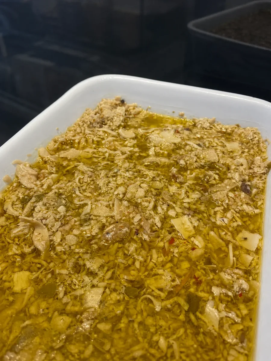 Antepasto de Palmito com Bacalhau